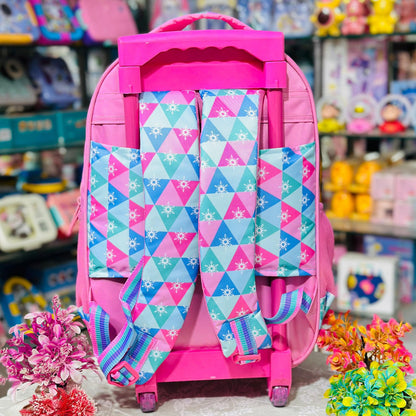 18 Inch Trolley Backpack | 4 Zipper Waterproof School Bag with Wheels