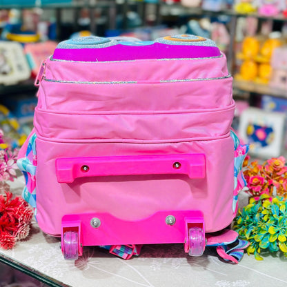 18 Inch Trolley Backpack | 4 Zipper Waterproof School Bag with Wheels