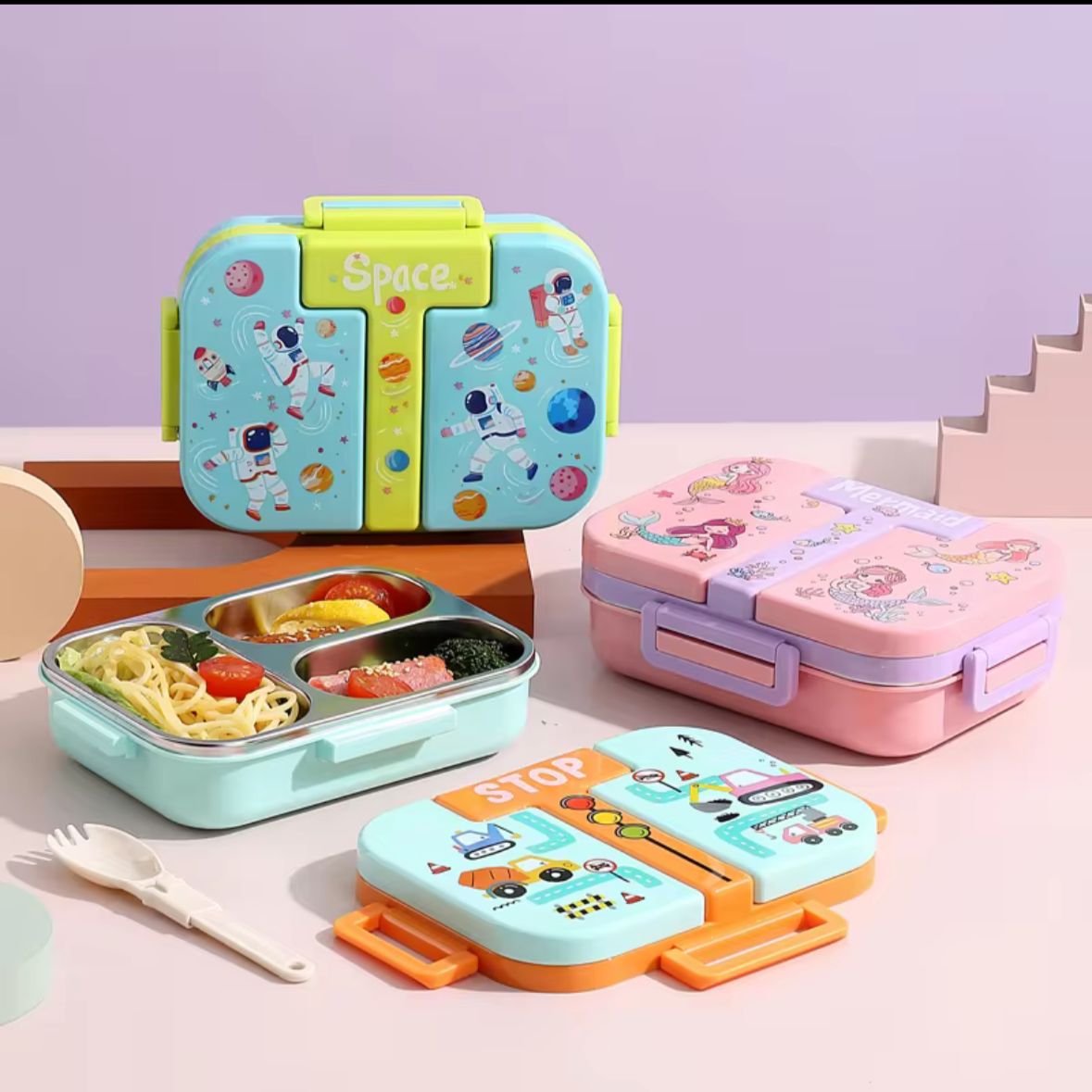 3-Grid Compact Insulated Stainless Steel Lunch Box