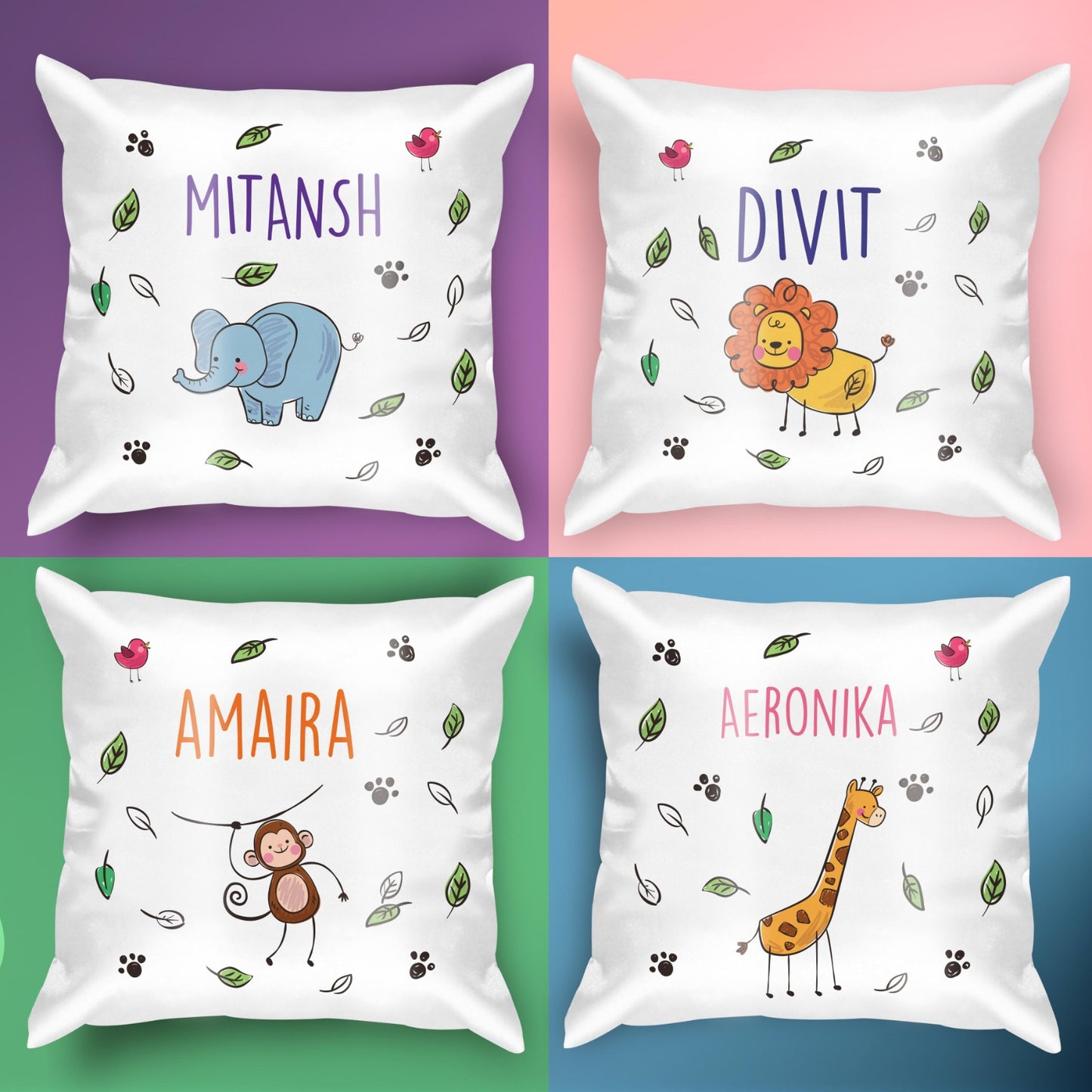 Personalized Kids Satin Photo Cushion with Filler