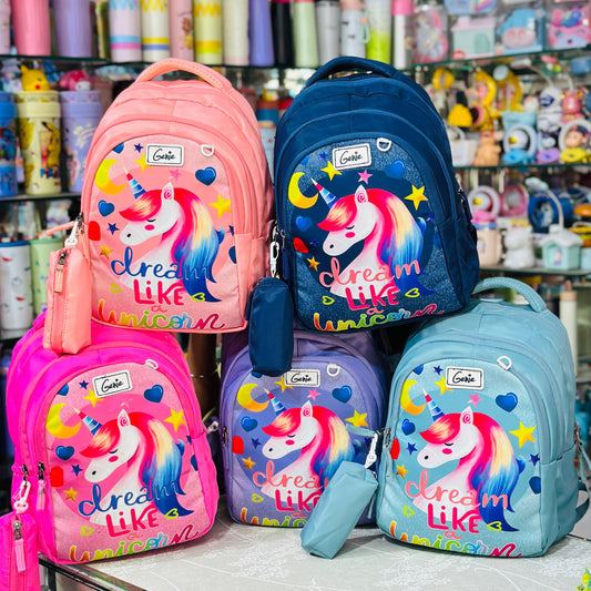 16 Inch Premium Backpack | 3 Zipper Waterproof School Bag with Coin Pouch