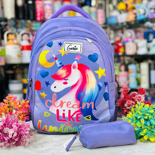 16 Inch Premium Backpack | 3 Zipper Waterproof School Bag with Coin Pouch