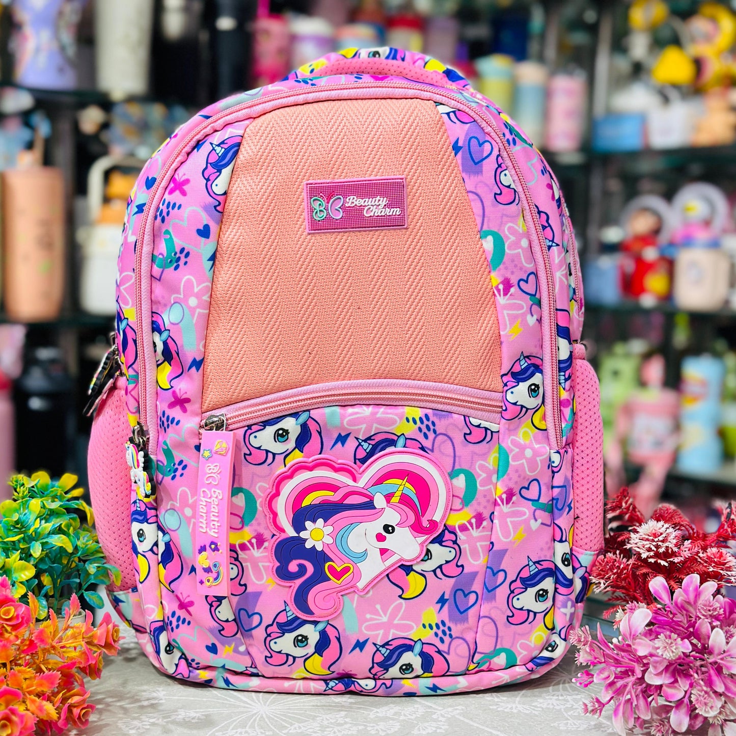 Unicorn Theme Backpack Hamper | 16 Inch School Bag with Bottle, Lunch Box & Stationery