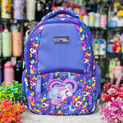 Unicorn Theme Backpack Hamper | 16 Inch School Bag with Bottle, Lunch Box & Stationery