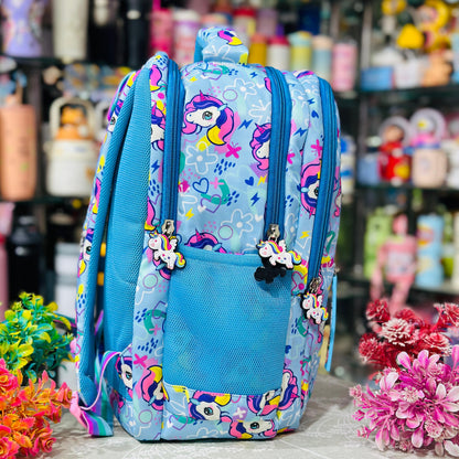 Unicorn Theme Backpack Hamper | 16 Inch School Bag with Bottle, Lunch Box & Stationery
