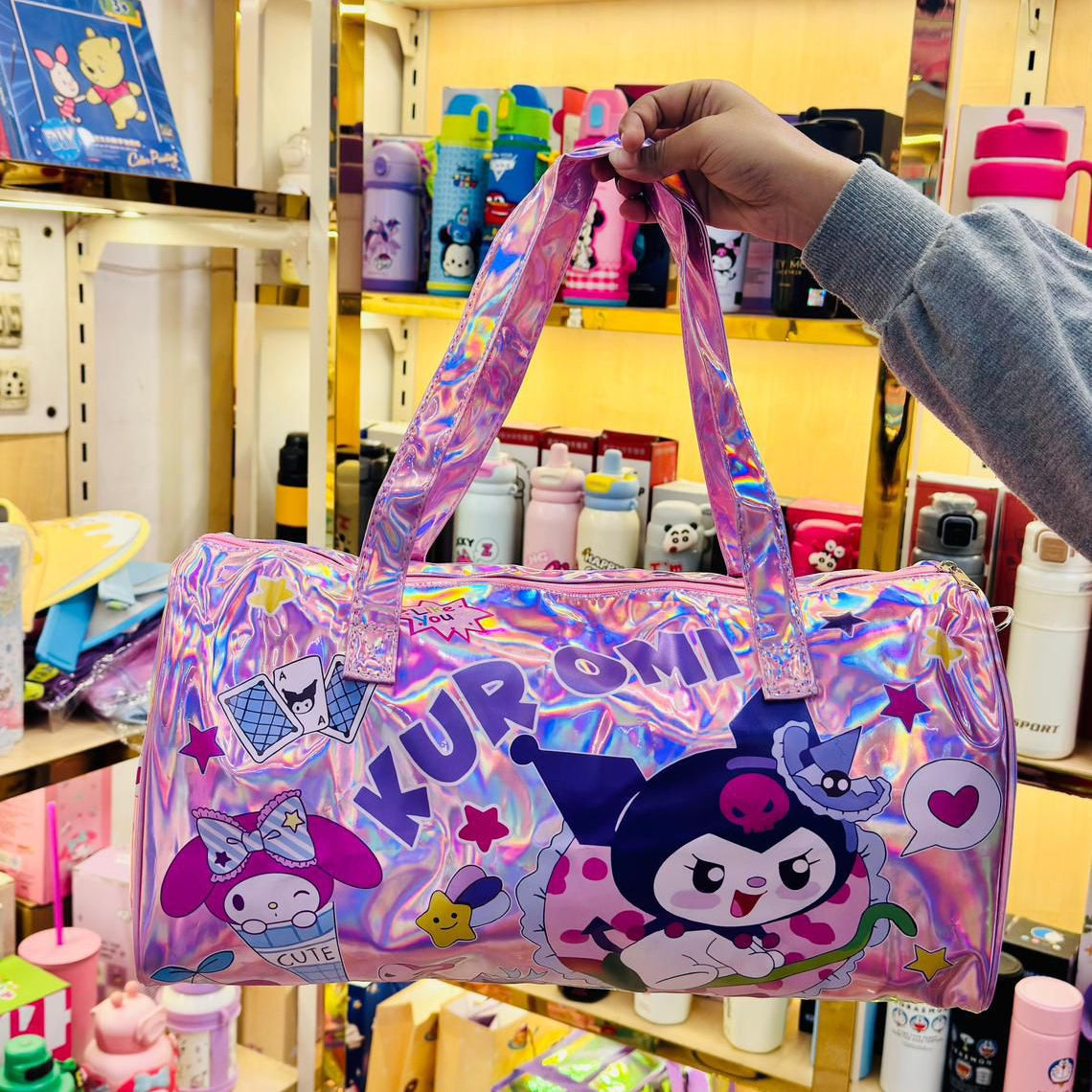 Premium Holographic Duffle Bag | Waterproof Spacious Travel Bag with Sling