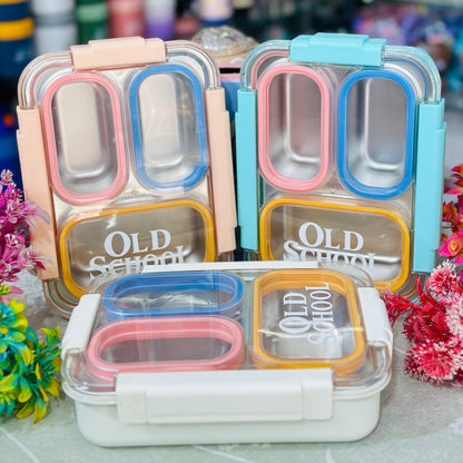 100% Leak-Proof 3-Grid Stainless Steel Lunch Box