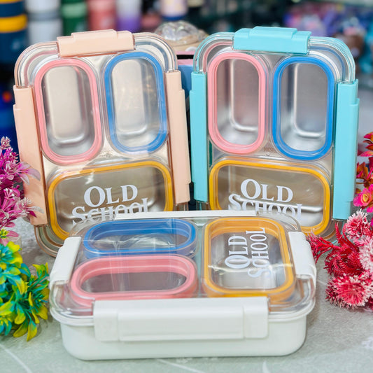 100% Leak-Proof 3-Grid Stainless Steel Lunch Box