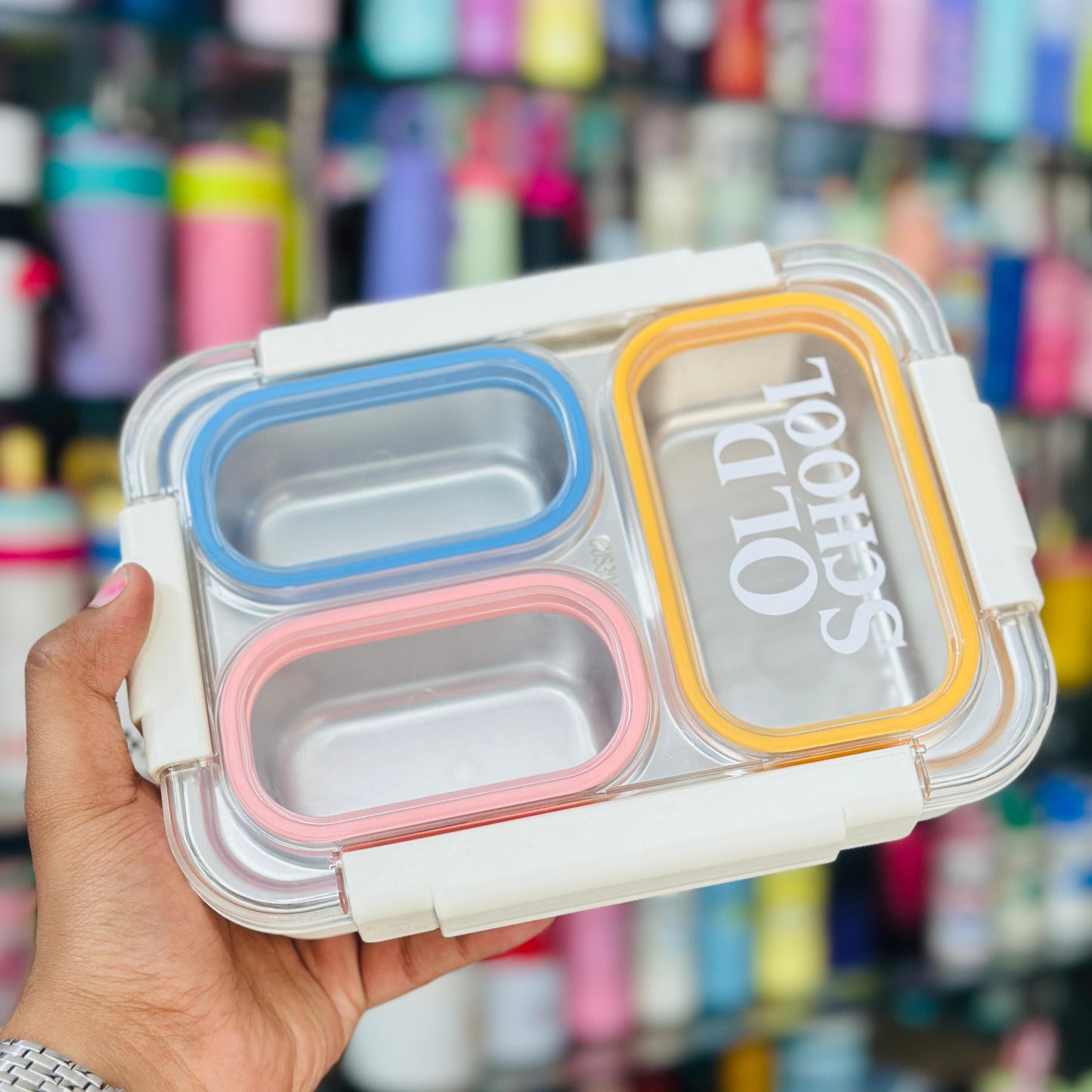 100% Leak-Proof 3-Grid Stainless Steel Lunch Box