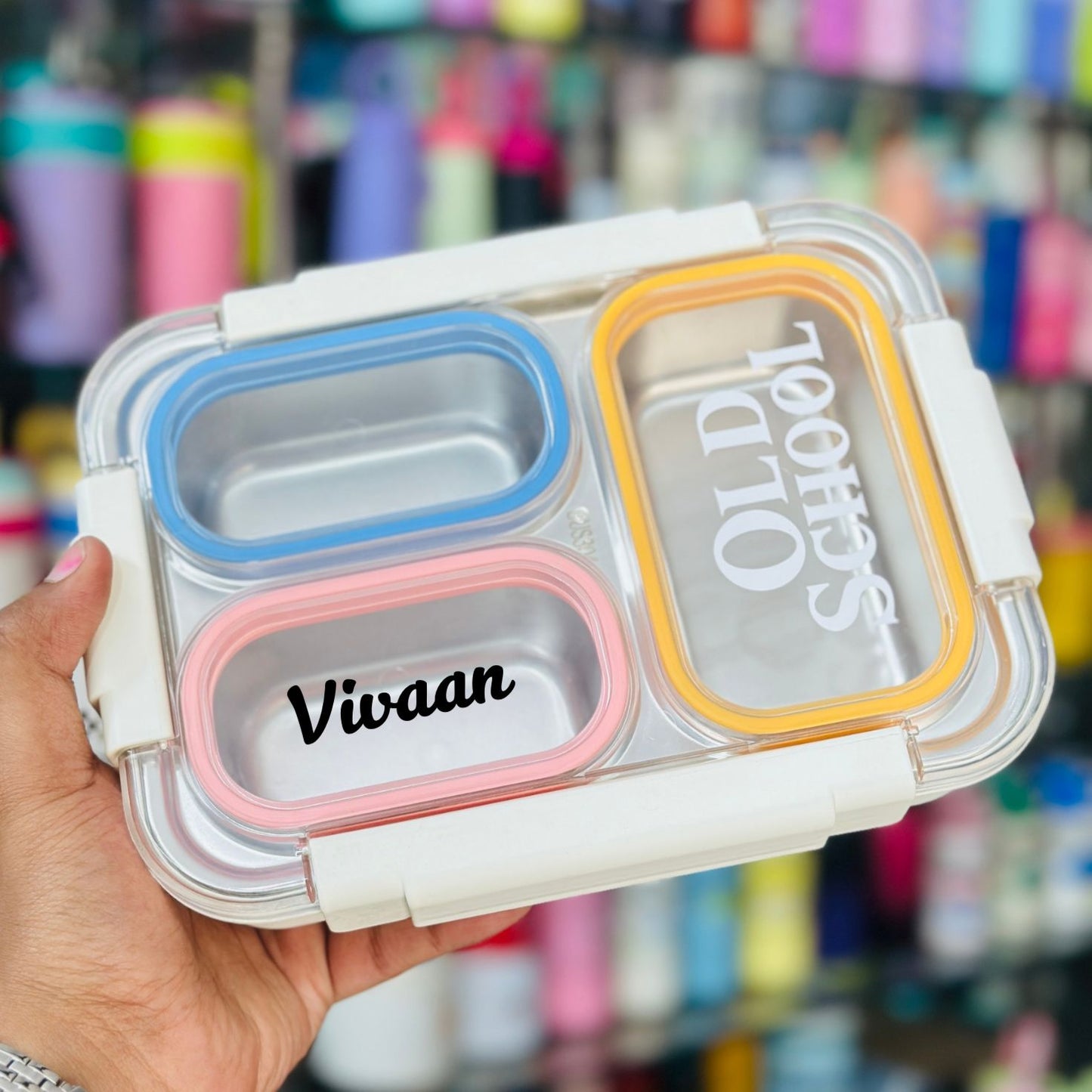 100% Leak-Proof 3-Grid Stainless Steel Lunch Box