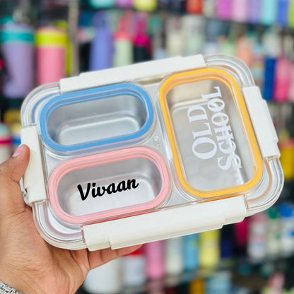 100% Leak-Proof 3-Grid Stainless Steel Lunch Box