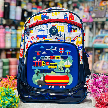 18 Inch Premium Backpack | 4 Zipper Waterproof School Bag with Hardshell Front