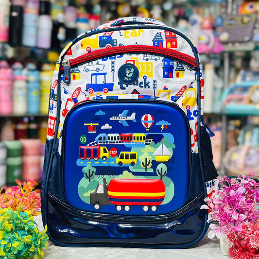 18 Inch Premium Backpack | 4 Zipper Waterproof School Bag with Hardshell Front