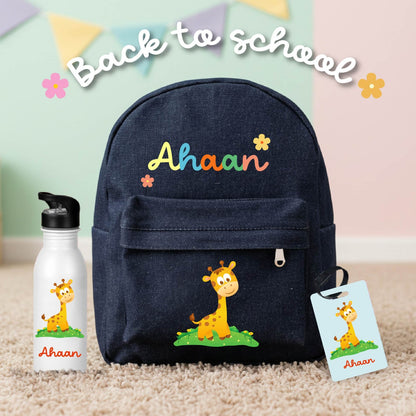 Personalized Back-to-School Denim Backpack Combo