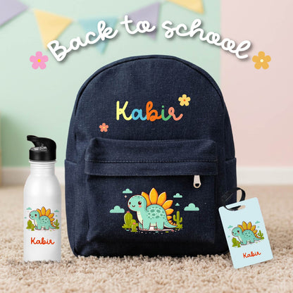 Personalized Back-to-School Denim Backpack Combo