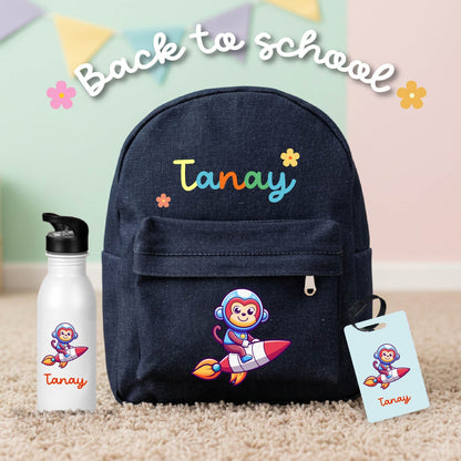 Personalized Back-to-School Denim Backpack Combo
