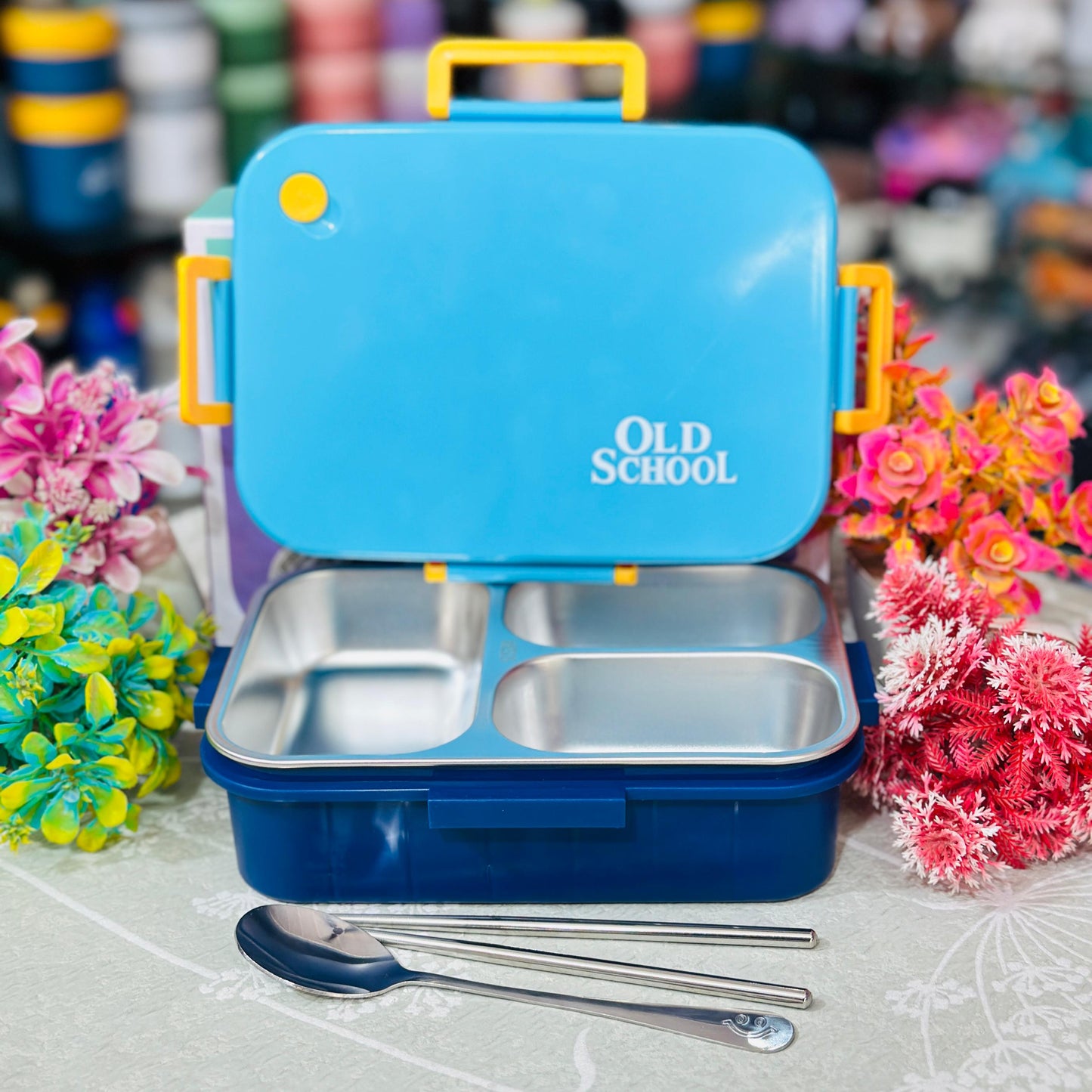 100% Leak-Proof 3-Grid Stainless Steel Lunch Box