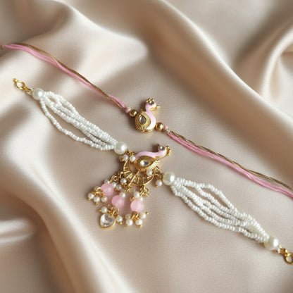 Elegant Peacock Rakhi Pair – Brother & Sister-in-Law Rakhi