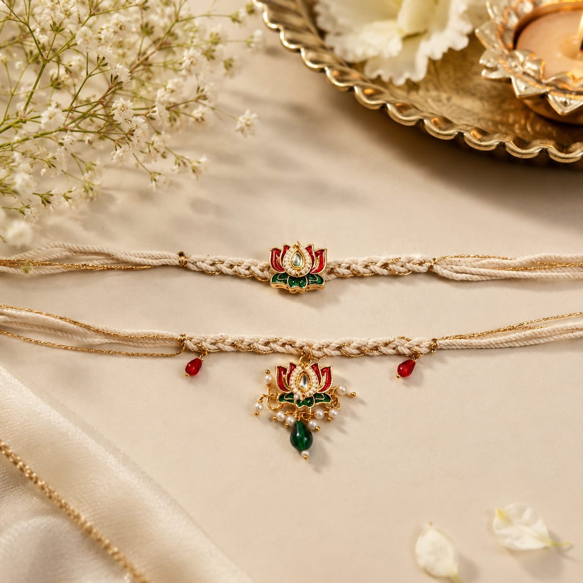 Lotus Couple Rakhi