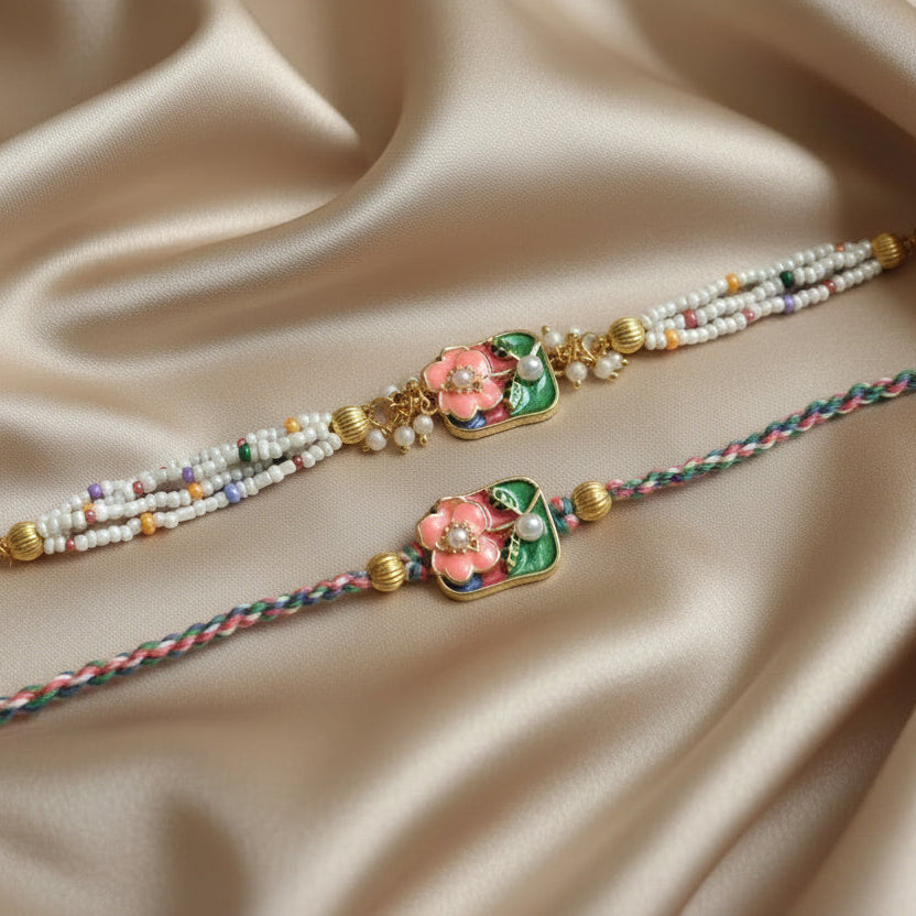 Modern Bhai Bhabhi Rakhi Pair – Stylish Raksha Bandhan Set