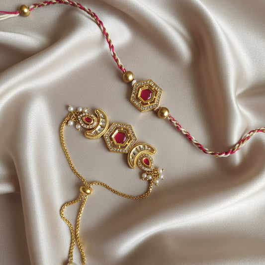 Designer Bhai Bhabhi Rakhi Set – Raksha Bandhan Special