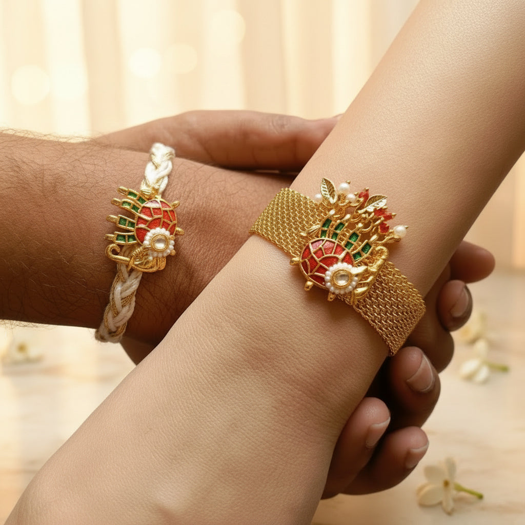 Elephant Couple Rakhi Pair for Bhai & Bhabhi