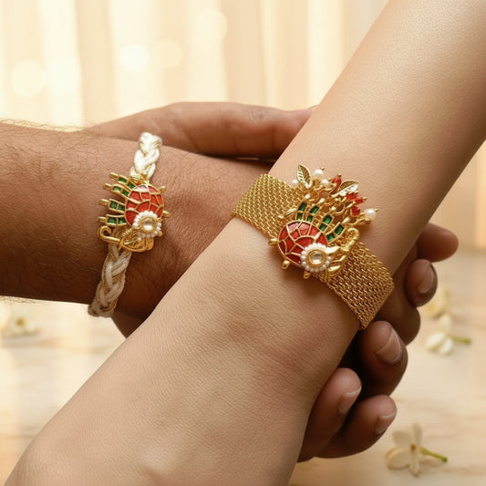 Elephant Couple Rakhi Pair for Bhai & Bhabhi