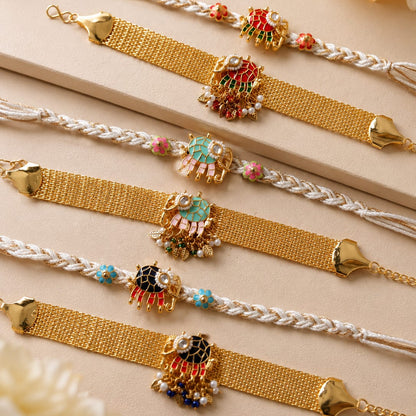Elephant Couple Rakhi Pair for Bhai & Bhabhi