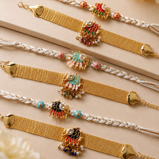 Elephant Couple Rakhi Pair for Bhai & Bhabhi