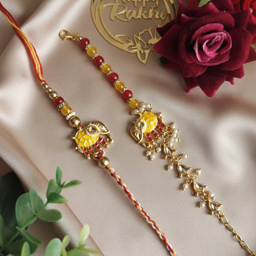 Elephant Couple Rakhi Pair