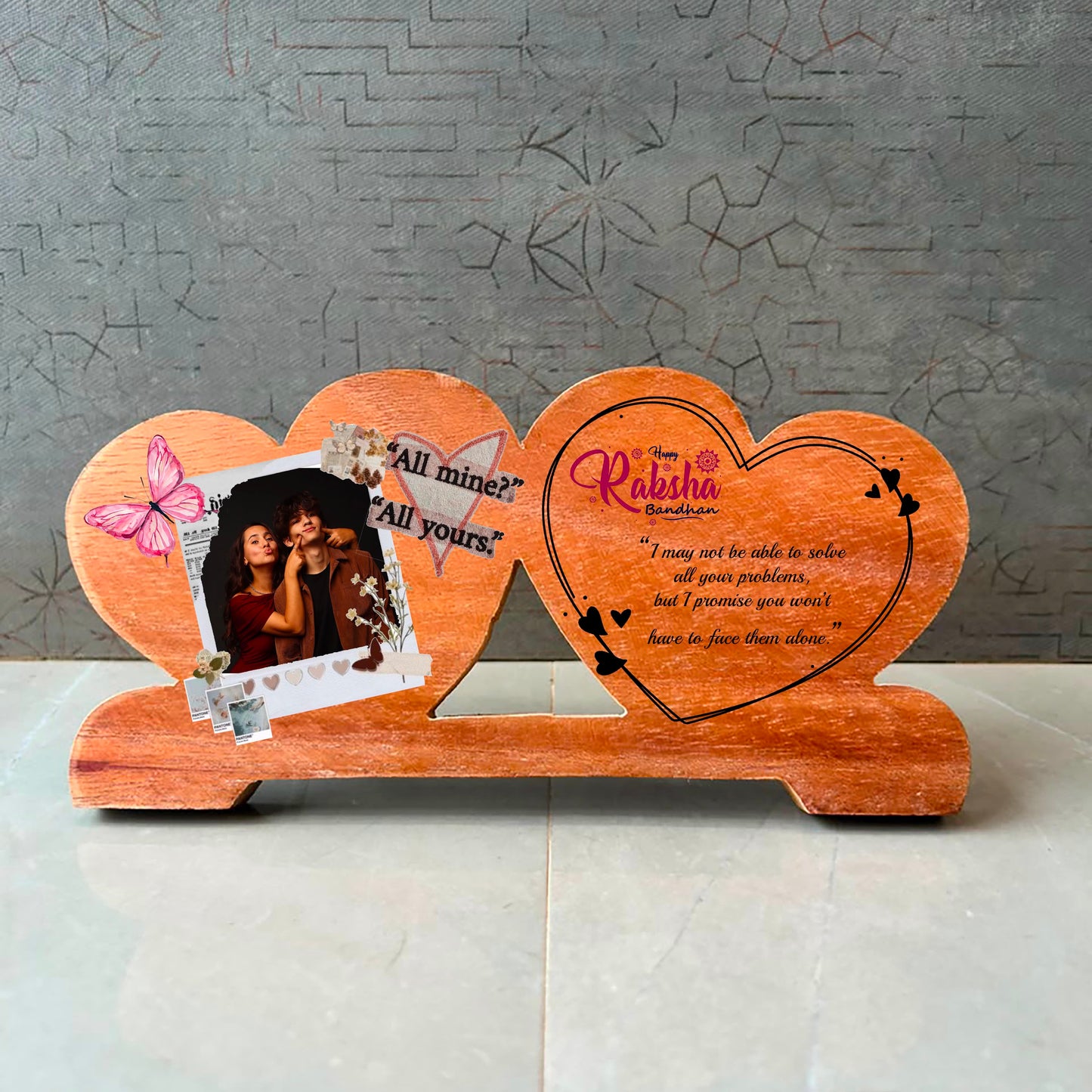 Personalised Wooden Photo Frame - Raksha Bandhan Special