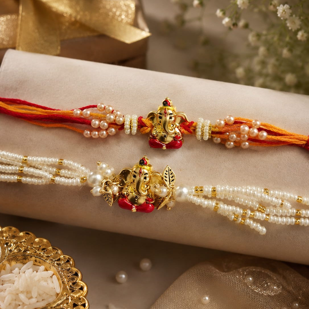 Ganesha Couple Rakhi Set
