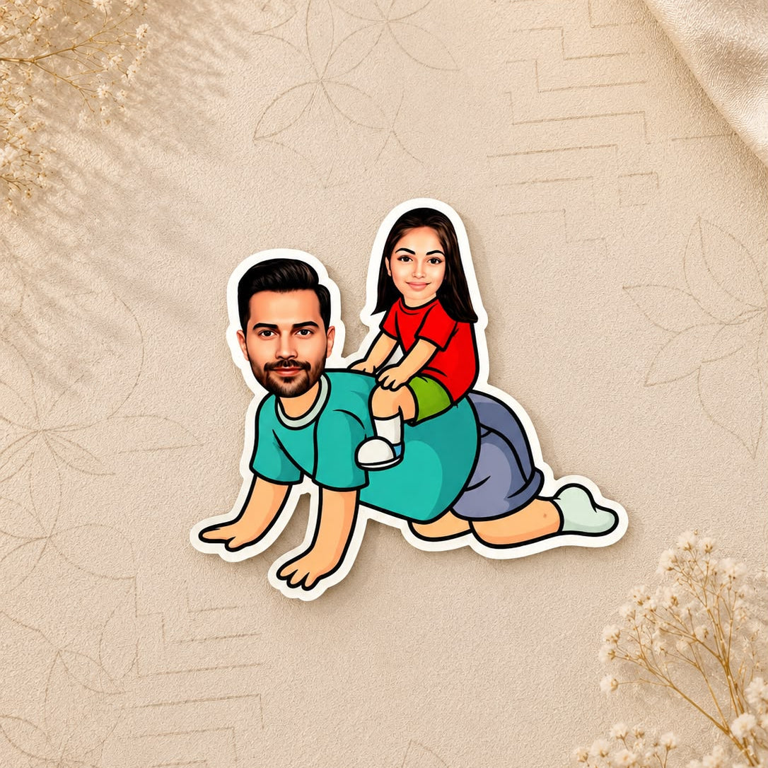 Personalised Caricature Magnets - Siblings Special