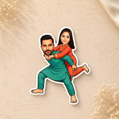 Personalised Caricature Magnets - Siblings Special