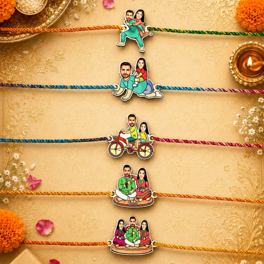 Personalised Caricature Photo Rakhi