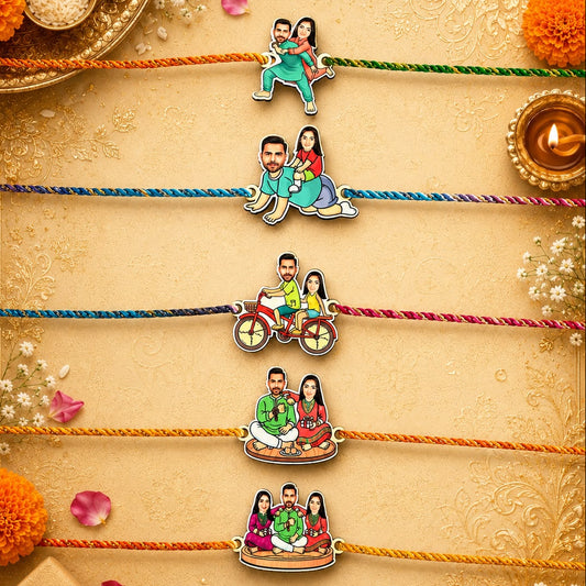 Personalised Caricature Photo Rakhi
