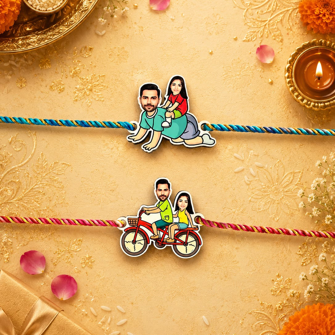 Personalised Caricature Photo Rakhi