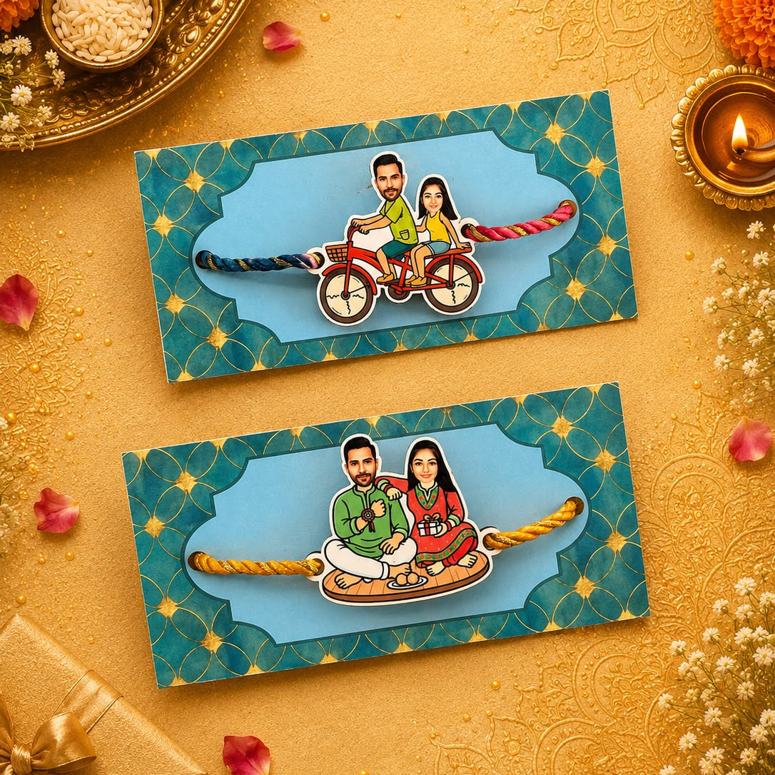 Personalised Caricature Photo Rakhi