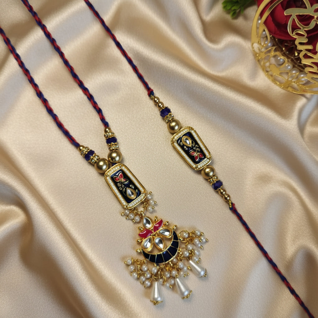 Premium Couple Rakhi Set for Bhai Bhabhi