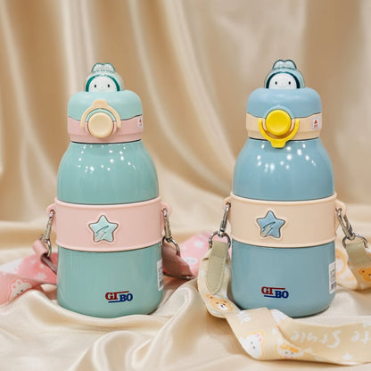 Premium 490ml Shiny Insulated Stainless Steel Sipper Bottle