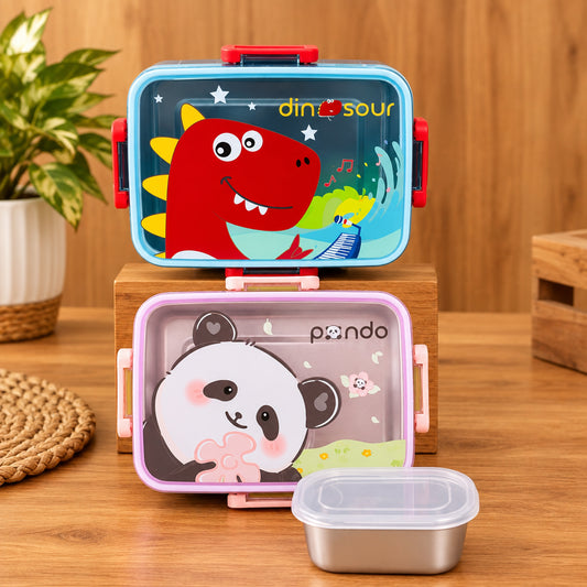 600ml Compact Stainless Steel Leak-Proof Lunch Box