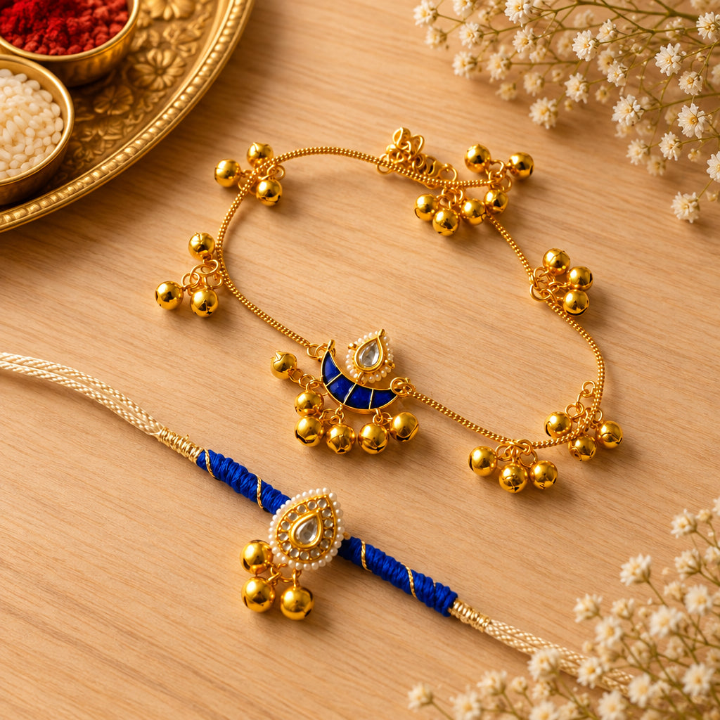 Elegant Ghungroo Rakhi Couple Pair