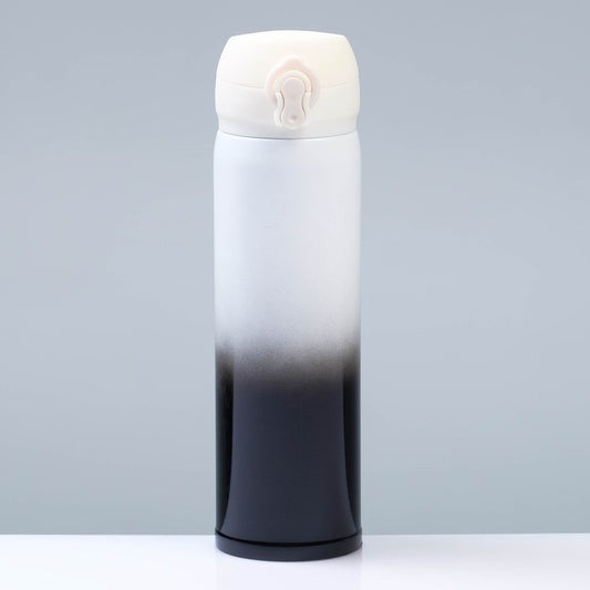 Personalized Hot and Cold Dual Shade Black & White Vacuumed Bottle/Flask
