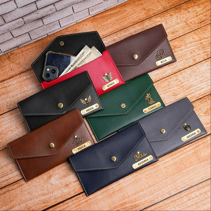 Personalized Premium Leather Minimal Clutch For Women | Women's Wallet