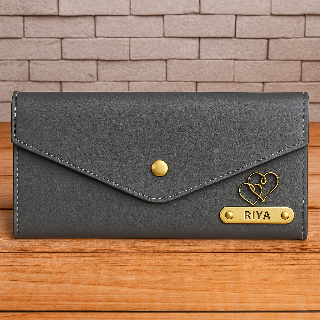 Personalized Premium Leather Minimal Clutch For Women | Women's Wallet