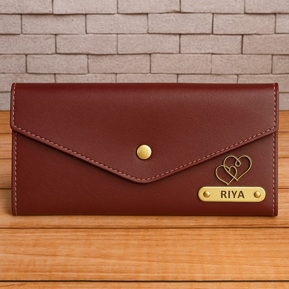 Personalized Premium Leather Minimal Clutch For Women | Women's Wallet