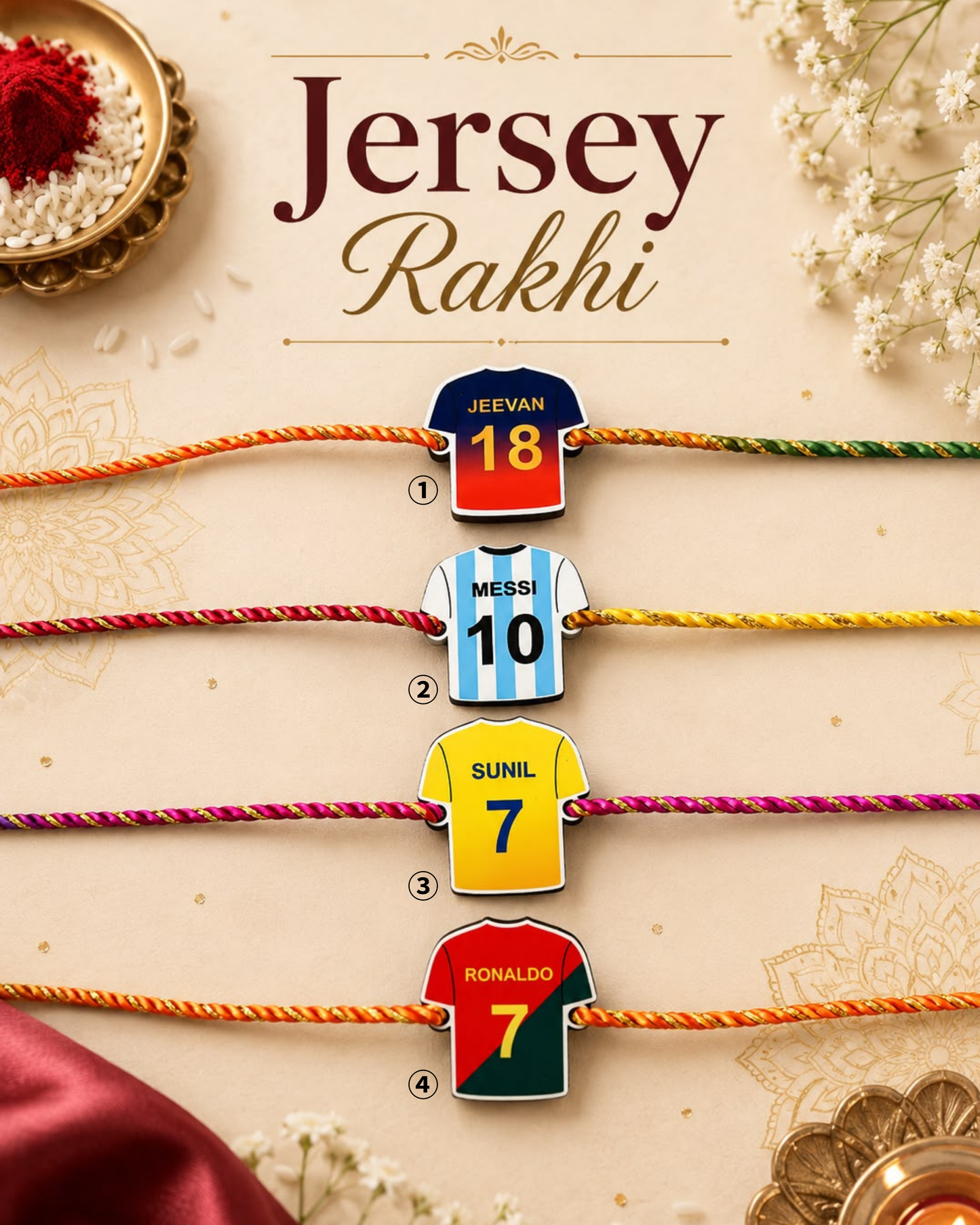 Personalised Jersey Rakhi