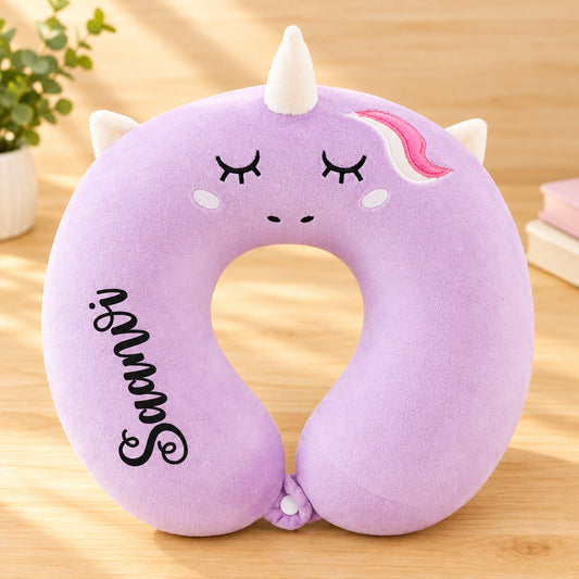 Unicorn Theme Personalized Neck Pillow