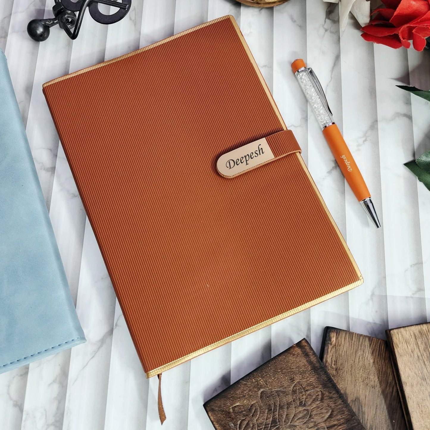 Personalized Z Flap Premium Diary + Pen Combo