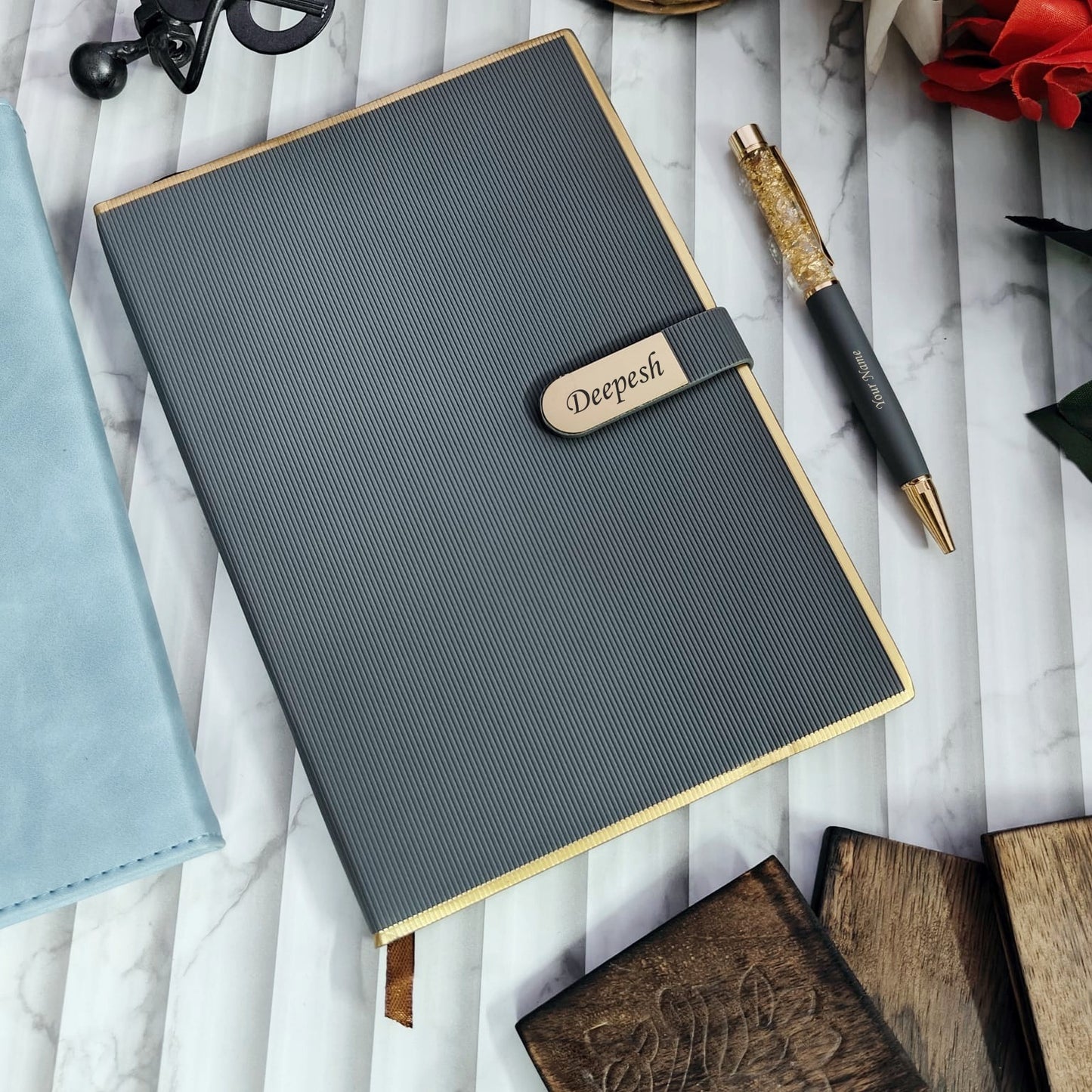 Personalized Z Flap Premium Diary + Pen Combo
